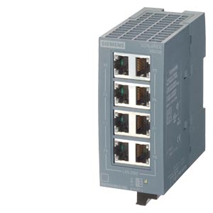 -gebraucht- SCALANCE XB008, 8x RJ45 10/100 Mbit/s, unmanaged Switch, LED-Diagnose, 24 V AC/DC, IP20.